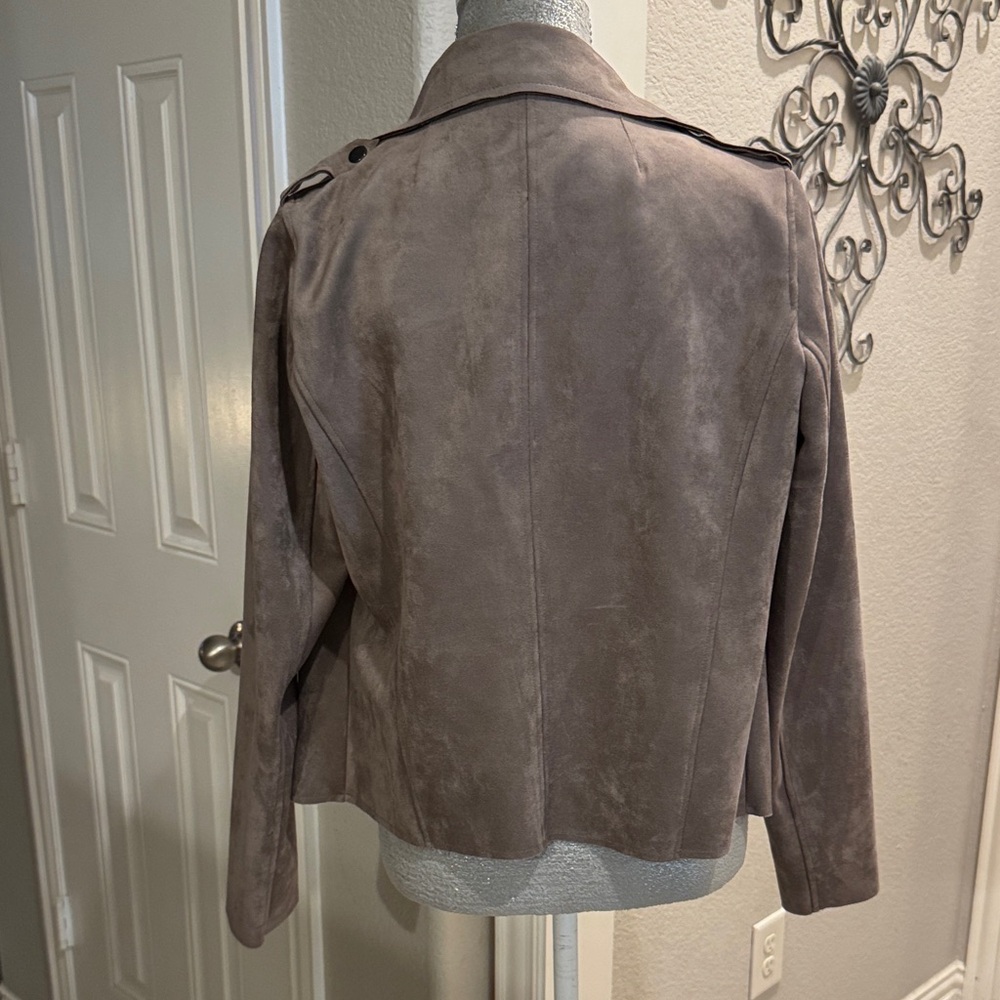 Kut from the Kloth Taupe Faux Suede Open Jacket - Picture 4 of 7